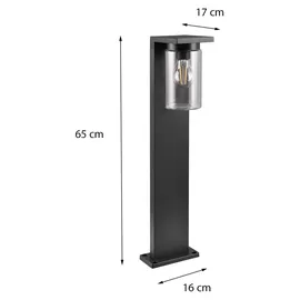 Trio Sockelleuchte Aluminium 65,0 cm inkl. Dämmerungssensor schwarz