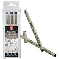 Sakura Fineliner PIGMA MICRON, 3er Etui, schwarz