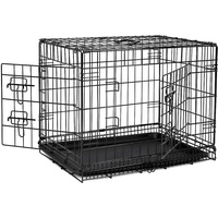 lionto Hundetransportkäfig Tiertransportbox Hundebox, (M) 61x44x51 cm schwarz