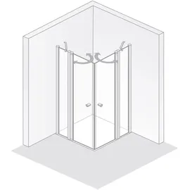 HSK Exklusiv 2.0 Eckeinstieg mit Pendeltür 90 x 90 cm schwarz/transparent 4825018-68-120