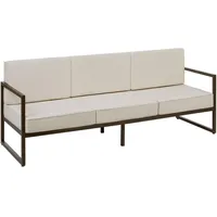 Tectake Garten-Loungesofa, Dicke des Sitzpolsters 14 cm, - Bunt