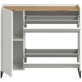 Die Möbelfundgrube Schuhschrank 110 x 94 x 0 cm 3-türig weiß / weiß