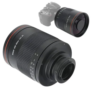 Tele-Spiegelobjektiv, 900 mm F8.0 Manueller Fokus Telezoom-Objektiv mit Adapterring für Spiegelreflexkamera mit für AI-Montage, für Vogelbeobachtungslandschaften