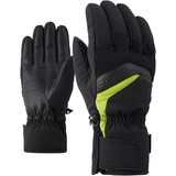 Ziener GABINO Ski-Handschuhe/Wintersport | Warm, Atmungsaktiv, schwarz (black/lime green), 11