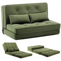 COMHOMA Schlafsofa Bodensofa Klappbar Bodensessel mit Schlaffunktion bettsofa, Lazy Sofa, gepolsert mit 5-stufig Verstellbarer Rückenlehne grün