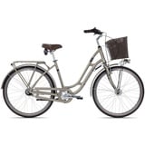 Maxim Cityrad Deluxe 26 Wave, 7 Gang Shimano Nexus 7 SG-C3001-7C Rücktritt Schaltwerk, Nabenschaltung Rücktritt, Damenrad Tiefeinstieg 26 Zoll braun/beige braun