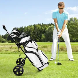 lifezeal COSTWAY Golftrolley Golfwagen mit Anzeigetafel, Golf Push Cart Golfcaddy schwarz
