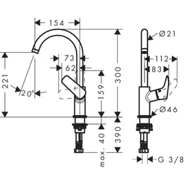Hansgrohe Logis 210 Einhandmischer chrom 71131000