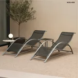 A-Ware 3tlg Gartenmöbelset Sonnenliegenset Gartenliege Relaxliege 2 Liegen+Tisch