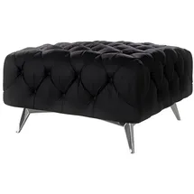 s-style möbel Polsterhocker Chesterfield 80 x 45 x 80 cm Schwarz Samt