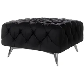 s-style möbel Polsterhocker Chesterfield 80 x 45 x 80 cm Schwarz Samt