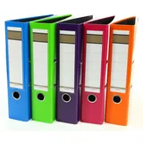 Livepac-Office Glanz-Ordner DIN A4 75 mm Blau/Hellgrün/Lila/Pink/Orange 5 St.