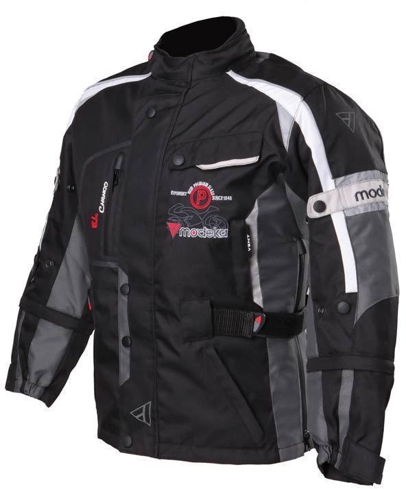Modeka El Chango Motorfiets textiel jas voor kinderen, zwart-grijs, 2XS 128