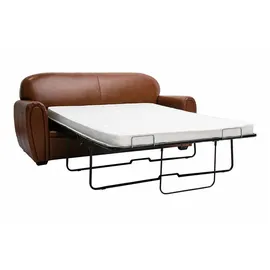miliboo Schlafcouch Leder 3-Sitzer Braun