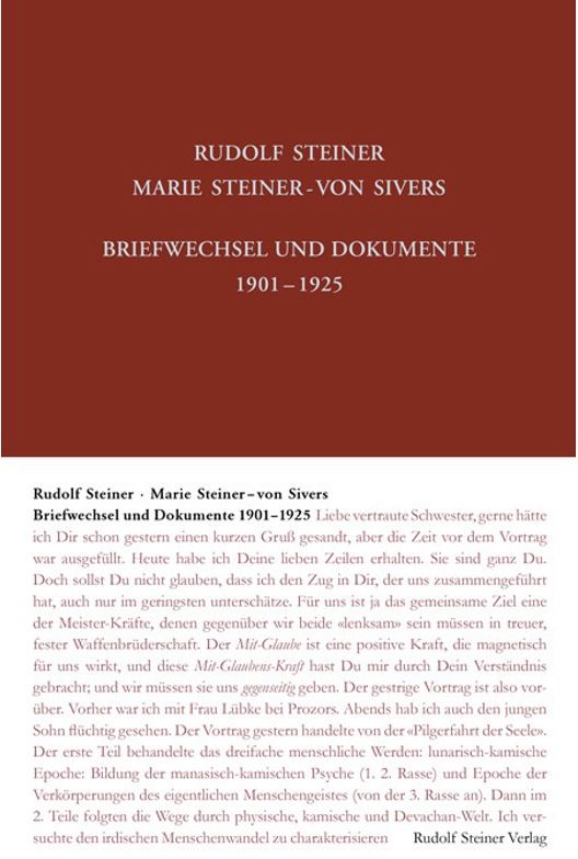 Rudolf Steiner - Marie Steiner-Von Sivers, Briefwechsel Und Dokumente 1901-1925 - Rudolf Steiner, Marie Steiner-von Sivers, Gebunden