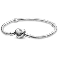 Pandora Moments Schlangenkette Herz Verschluss Silber 590719 Größe 20 cm