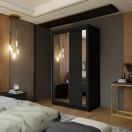 masseno Schwebetürenschrank Grazia 120 x 216 x 61 cm Schwarz