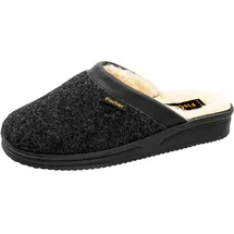 Fischer Markenschuh Andy Pantoffeln Schwarz/Grau 45