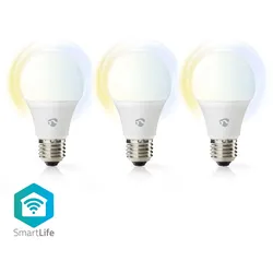 Nedis SmartLife LED Bulb WIFILRW30E27 | WLAN | E27 | 806 lm | 9 W | Warm to Cool White | 2700 - 6500 K |