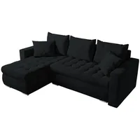 bromarkt Ecksofa LUIS Schlaffunktion Bettkasten L-Form 238x148x88cm Graphit, - Dunkelgrau
