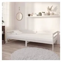 furnicato Bett Tagesbett Weiß 204x98x57 cm aus massivem Kiefernholz mit Matratze (1-tlg), Komfortables Schlafsofa mit H3-Matratze und waschbarem Bezug weiß