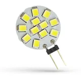 Spectrum LED Leuchtmittel Stiftsockellampe rund Ø2cm 1,2W G4 Pins seitlich 12V 160lm warmweiß 3000K 120°