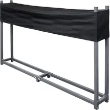 V2Aox Kaminholzregal Metall 200 x 115 cm mit Abdeckung Grau