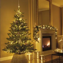 MARELIDA LED Baummantel Lichterkette 1-2 GLOW 6 Stränge 540LED H: 1,8m Timer für Außen