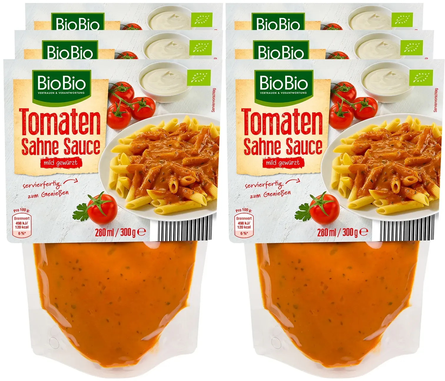 BioBio Tomaten Sahne Sauce 300 g, 6er Pack