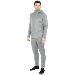 JAKO Freizeitanzug Challenge mit Kapuze (Jacke und Hose, sportiver Schnitt) hellgrau Herren