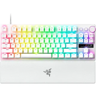 Razer Huntsman V3 Pro Tenkeyless - Analog Optical E-Sports PC-Keyboard Snap Tap & Rapid Trigger (Multifunktionsrad mit 2 dedizierten Tasten, PBT-Tasten) QWERTY US-Layout | Weiß