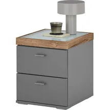 Set One by Musterring Nachtschrank Lancaster Dielen (1-St) inklusive LED-Beleuchtung, in 2 Farben erhältlich, B 41 x H 47 cm grau