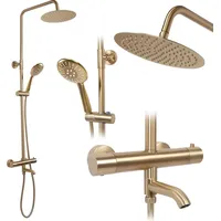 REA Duschgarnitur mit Thermostat Lungo Gold Brush