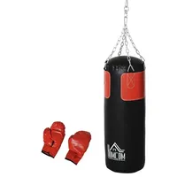 Homcom Boxsack mit Boxhandschuhen schwarz, BxHxL: 30 x 120 x 30 cm