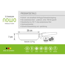 WOLL Titanium Nowo Induktion Gusspfanne hoch 28 cm