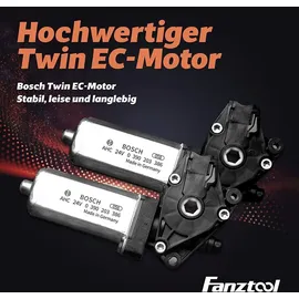 FANZTOOL Schreibtisch-Gestell elektrisch, 2x Bosch Motoren, höhenverstellbar, Memory, USB,Kabelwanne,Schwarz - Schwarz