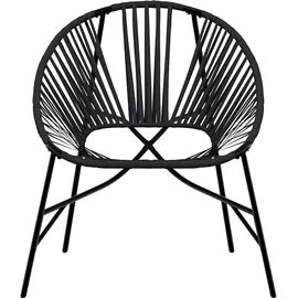 vidaXL Gartenstuhl in Ei-Form 69 x 83,5 x 82 cm schwarz 1 St.