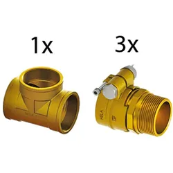 Klemm-T-Stück für Fernwärmeleitung PE-Xa, PN6 (Ausführung: 110 - 110 - 110 mm)