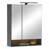 BASIC by Balculina Spiegelschrank Denver Spiegelschrank, Badezimmerschrank BxHxT 60x75x22«, (1 St.), Breite 60 cm, Tür L/R montierbar, Softclose
