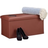 Relaxdays Sitzbank mit Stauraum, Kunstleder, faltbar, gepolstert, Flur, Schlafzimmer, HBT 37,5 x 76,5 x 38,5 cm,