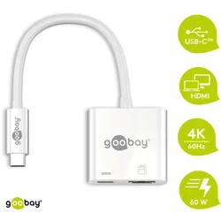 Goobay USB-CTM-Adapter HDMI 4k60Hz, PD, weiß - erweitert ein USB-CTM Gerät um einen HDMITMAnschluss