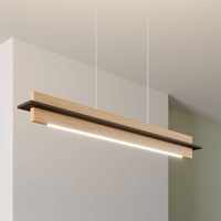 quitani Rothfels LED-Pendellampe Lexa, eiche/schwarz, Länge 78 cm