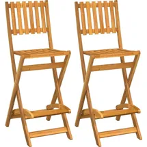 vidaXL Garten-Barhocker 2 Stk. klappbar Massivholz Akazie Braun