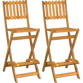 vidaXL Garten-Barhocker 2 Stk. klappbar Massivholz Akazie Braun