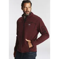 Strickfleecejacke MAN'S WORLD Gr. 4XL (68/70), rot (bordeaux melange) Herren Jacken für den Herbst, mit Reißverschlusstaschen, Stehkragen