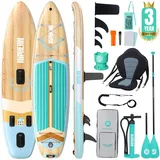 Niphean (Extra Groß) Stand Up Paddling Board, SUP für 2+1 Personen/Familien, SUP Board mit (Anfängergeeignet) StabilTrac Finne, Wasserdichte Handyhülle, Stand Up Paddle Board for Adults, Geschenkideen