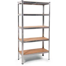 Ondis24 Steckregal Metall 90 x 40 x 180 cm grau/silberfarben 5 Fachböden