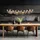 GLOBO Pendellampe 4-flg. E27 75 cm Rauchglas Metall schwarz Holz braun