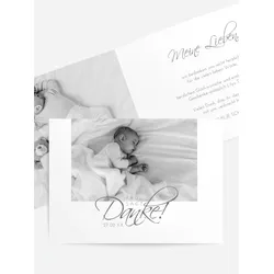 Dankeskarte Taufe selbst gestalten mit Spruch und Fotos im Onlinedesigner bei Meine-Kartenmanufaktur.de