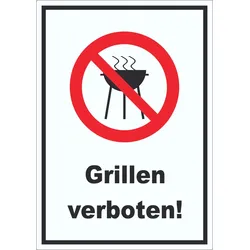 Grillen verboten Aufkleber A4 (210x297mm)